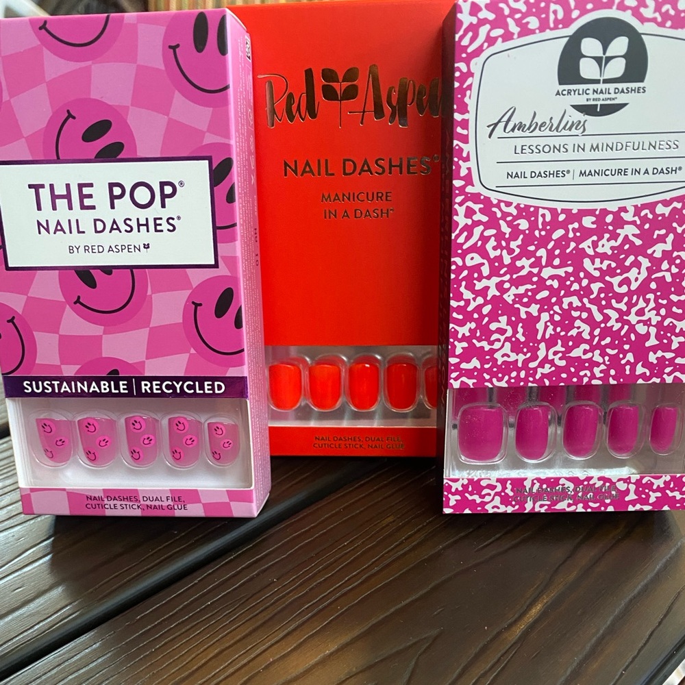 Nail Dashes, 3 sets. Brand new in boxes.